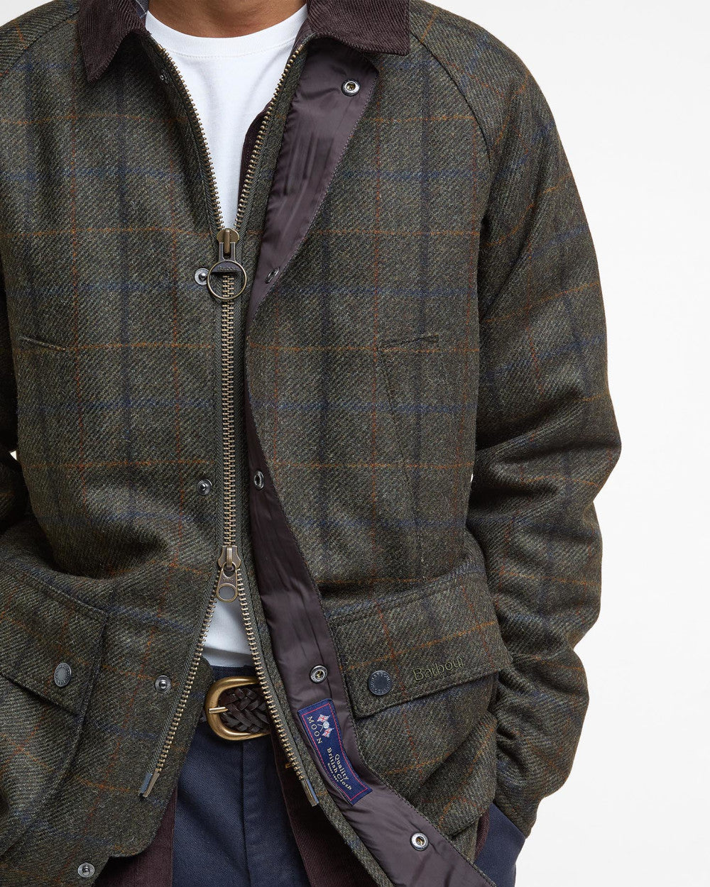 Barbour Bedale Check Wool Jacket - Brown-Men&#39;s Jackets-Brooklyn-Vancouver-Yaletown-Canada