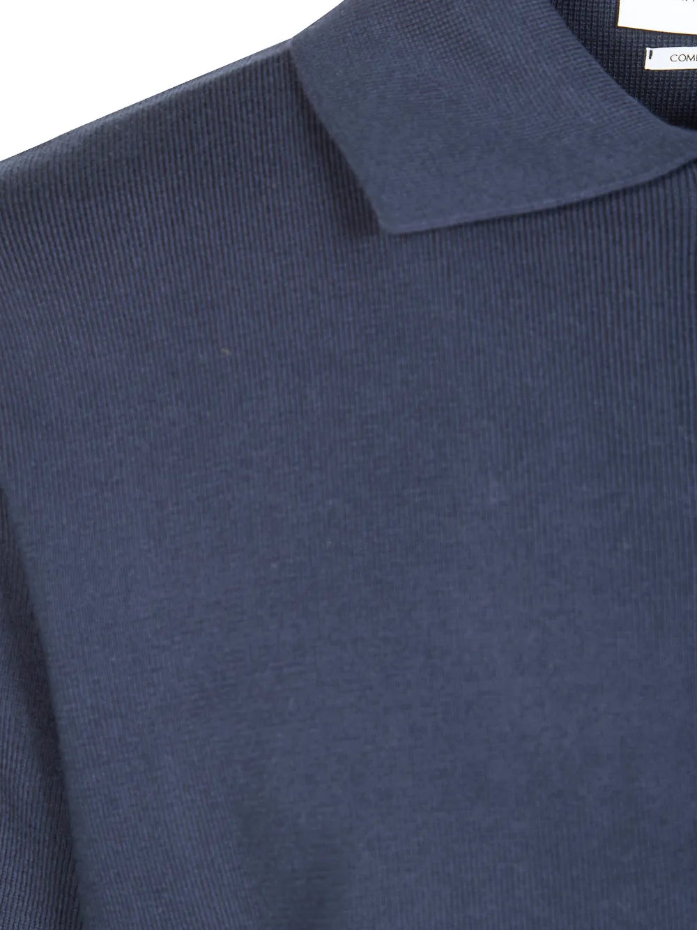 Fiesoli Zip Polo Knit - Notte-Men's Sweaters-Brooklyn-Vancouver-Yaletown-Canada