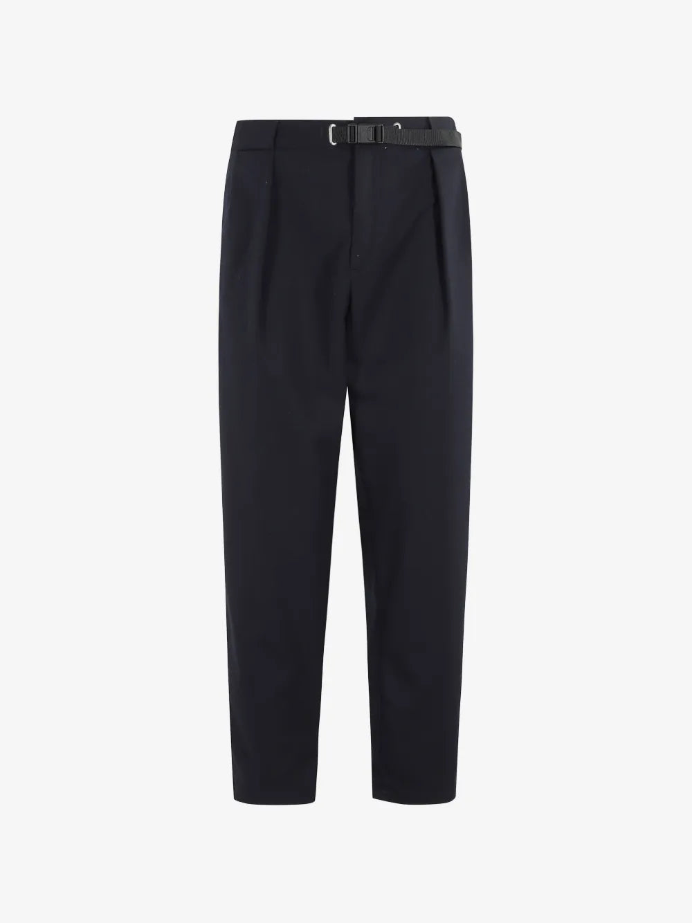 White Sand Gg Belt Box Pleat Pant - Navy