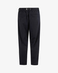White Sand Gg Belt Box Pleat Pant - Navy