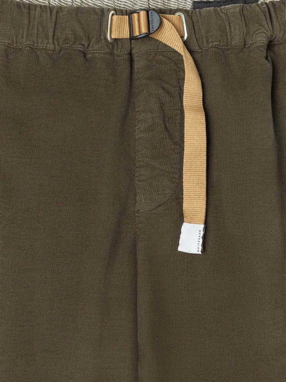 White Sand Waffle Cord Gg Belt Pant - Army