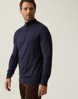 34 Heritage Quarter Zip Sweater Navy-Men's Sweaters-Brooklyn-Vancouver-Yaletown-Canada