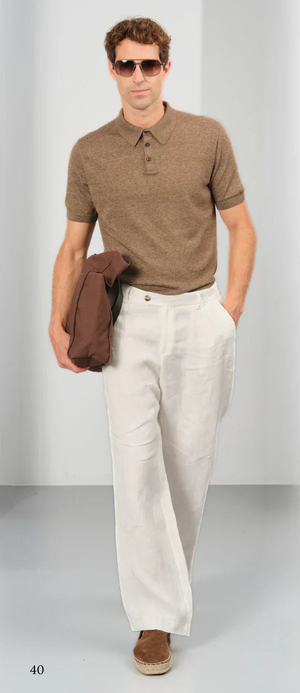 Sand 5623RicoPolo - Brown-Men's T-Shirts-Brooklyn-Vancouver-Yaletown-Canada