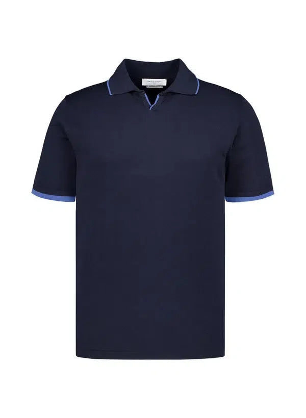 Fiesoli Jonny Polo Knit W Contrast Trim - Notte-Men's T-Shirts-Brooklyn-Vancouver-Yaletown-Canada