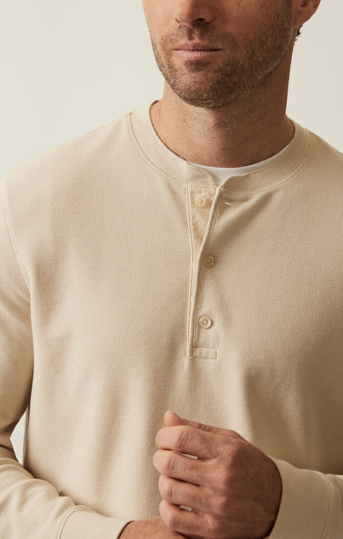 34 Heritage LS Henley Oatmeal-Men's T-Shirts-Brooklyn-Vancouver-Yaletown-Canada