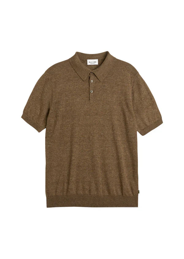 Sand 5623RicoPolo - Brown-Men's T-Shirts-Brooklyn-Vancouver-Yaletown-Canada