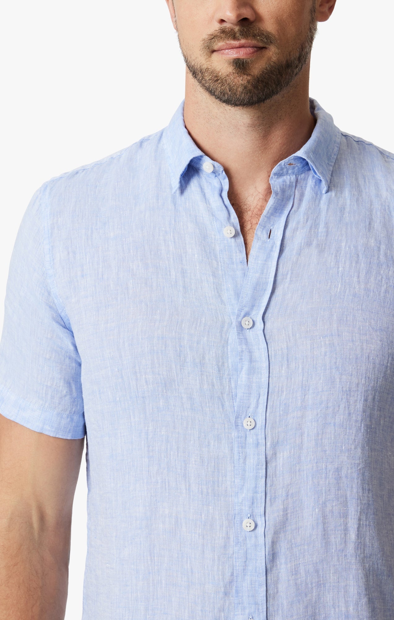 34 Heritage Linen Short Sleeve Shirt Hawaiian Ocean-Men's Shirts-Brooklyn-Vancouver-Yaletown-Canada