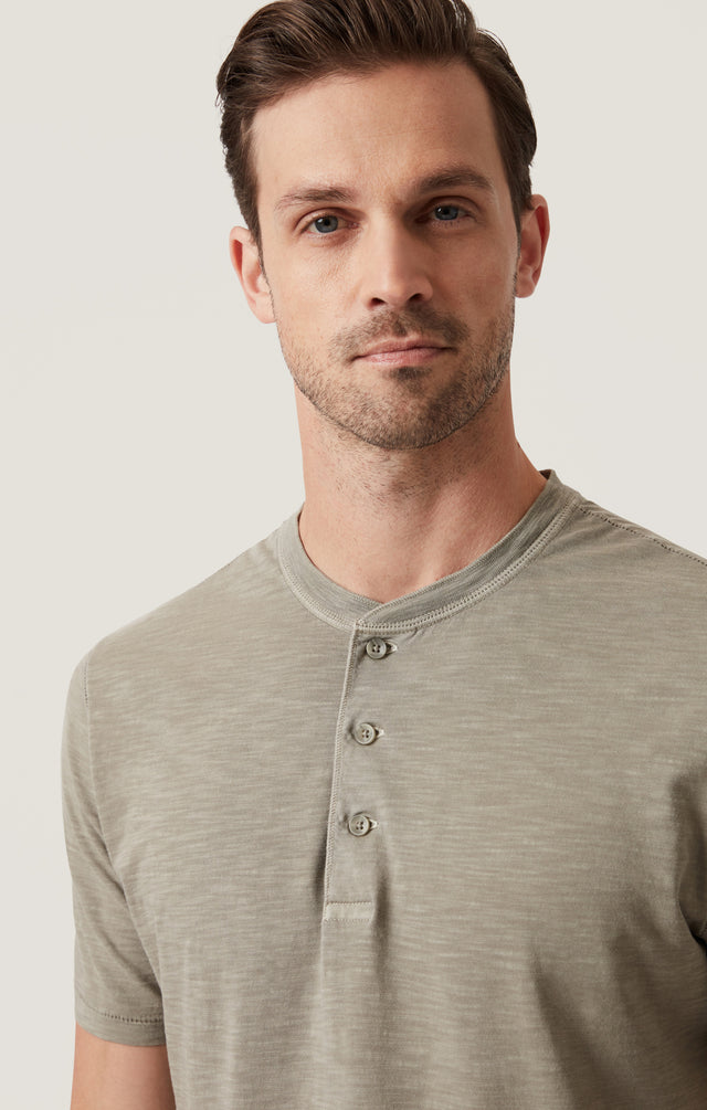 34 Heritage Slub SS Henley Pastel Olive-Men&#39;s T-Shirts-Brooklyn-Vancouver-Yaletown-Canada