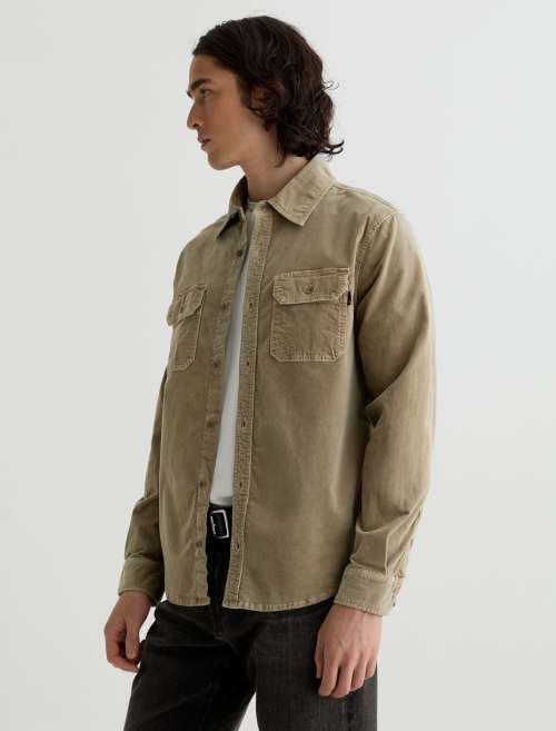 AG Curtis Work Shirt Shirts - Sulfur Industrial Taupe-Men&#39;s Shirts-Brooklyn-Vancouver-Yaletown-Canada