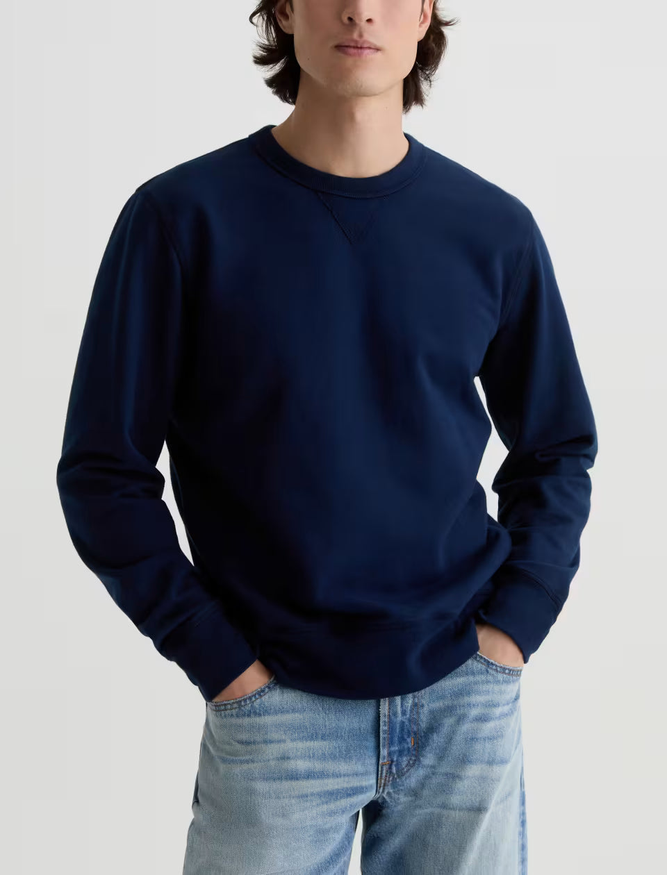 AG Blake Crew Sweatshirt - Deep Navy-Men's Sweatshirts-Brooklyn-Vancouver-Yaletown-Canada