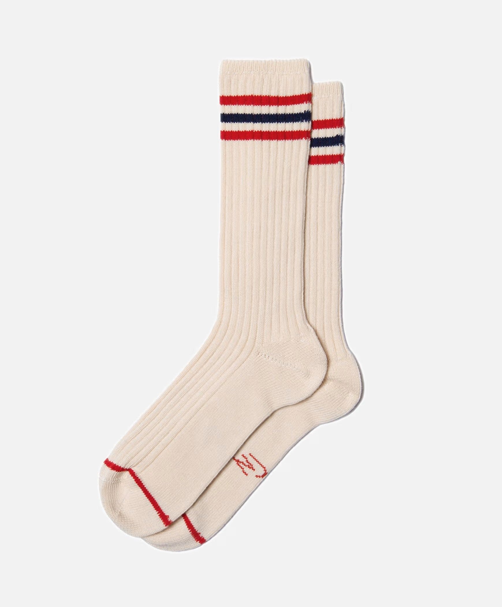 Nudie Men Tennis Socks Retro - Offwhite/Red-Men's Accessories-Howard-Surrey-Canada