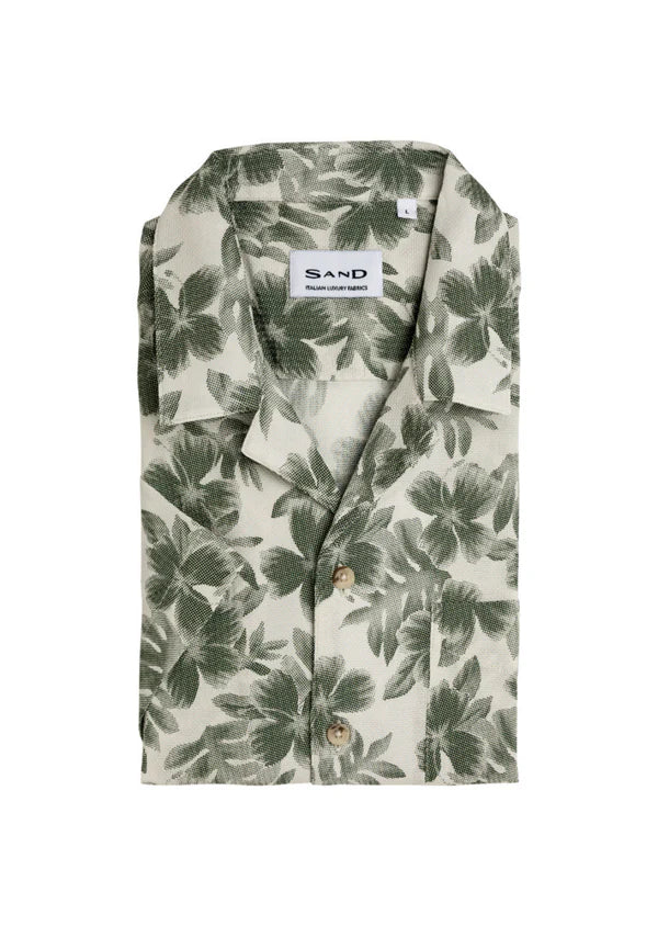 Sand 8337Chad - Green Floral-Men's Shirts-Brooklyn-Vancouver-Yaletown-Canada