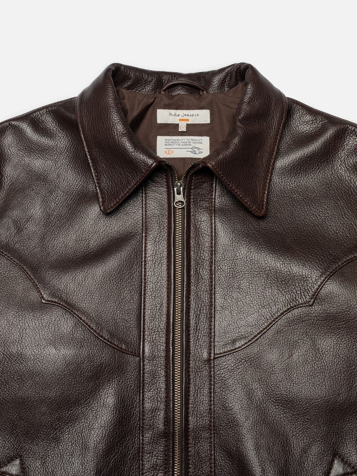 Nudie Joppe Western Leather Jacket Brown-Men&#39;s Leather Jackets-Brooklyn-Vancouver-Yaletown-Canada