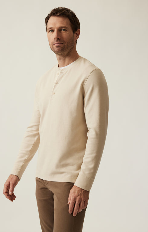34 Heritage LS Henley Oatmeal-Men's T-Shirts-Brooklyn-Vancouver-Yaletown-Canada
