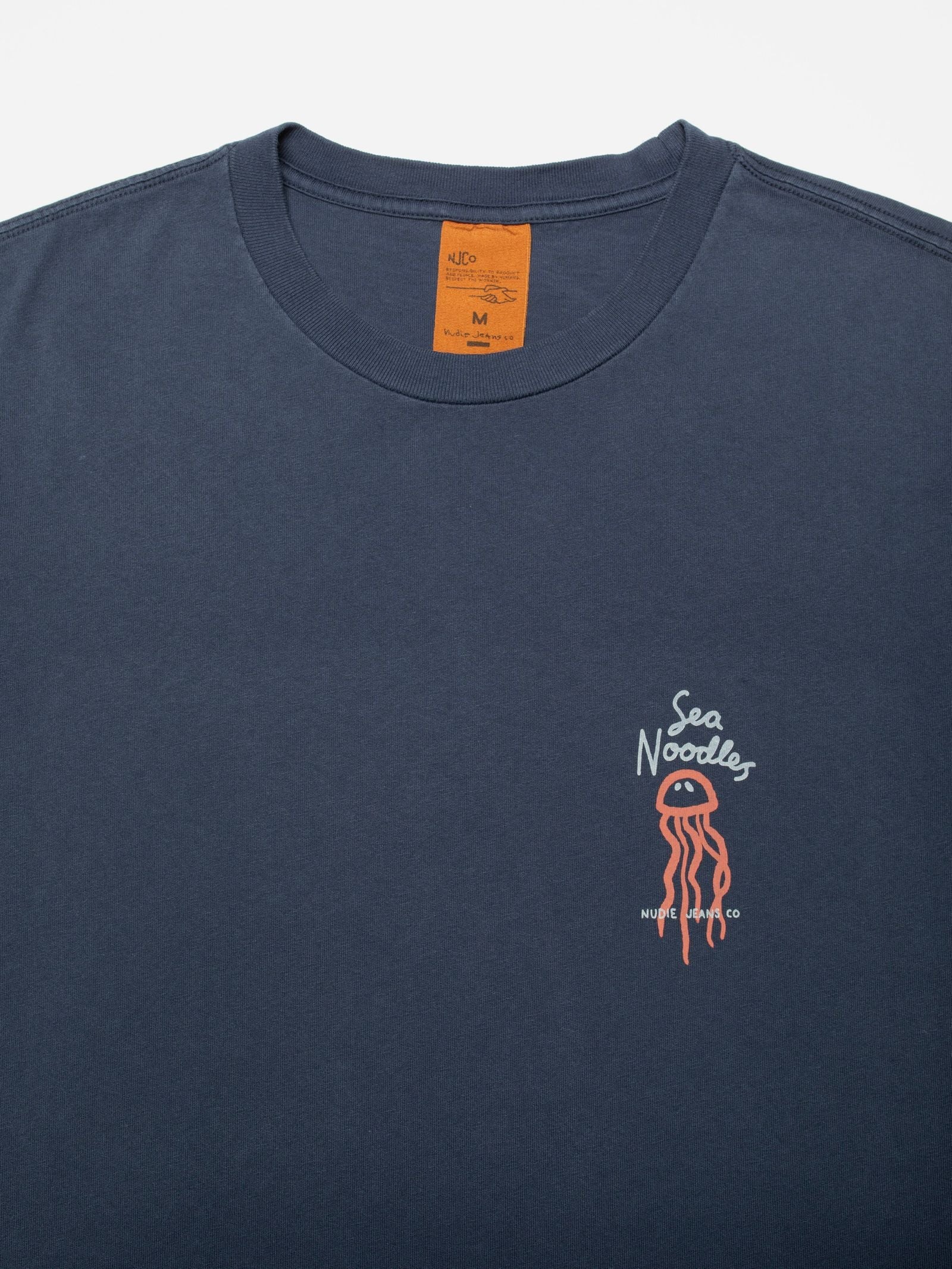 Nudie Roy Sea Noodles T-Shirt Dark Blue-Men's T-Shirts-Brooklyn-Vancouver-Yaletown-Canada