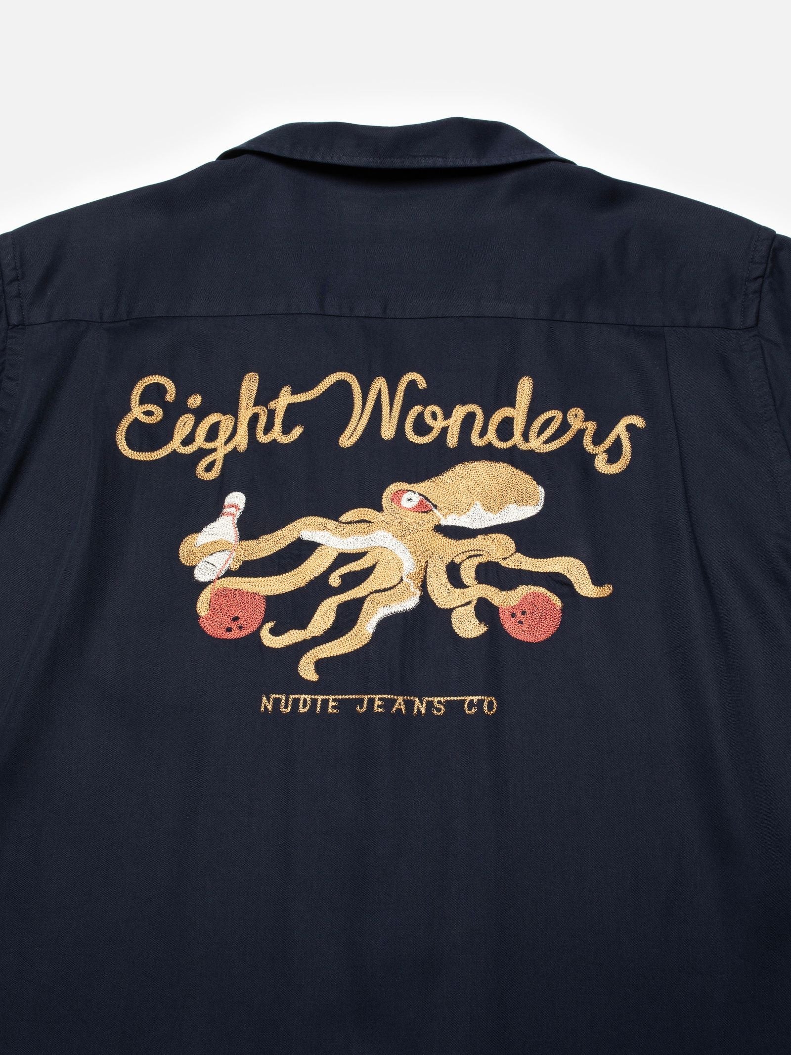 Nudie Arthur Bowling Shirt 8 Wonders Navy-Men's Shirts-Brooklyn-Vancouver-Yaletown-Canada