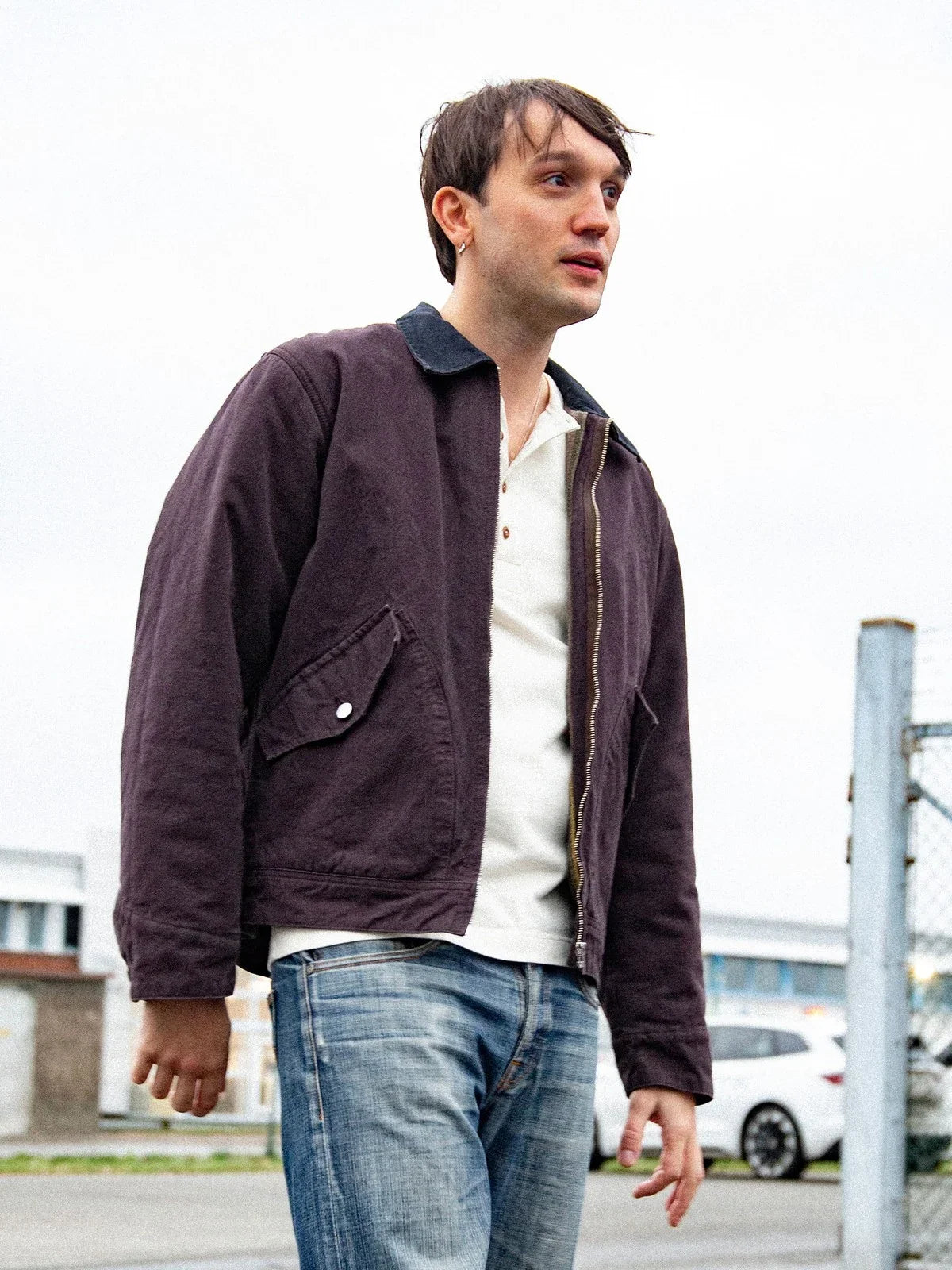 Nudie Blake Zip Jacket Duck Canvas - Dark Brown-Men's Jackets-Brooklyn-Vancouver-Yaletown-Canada