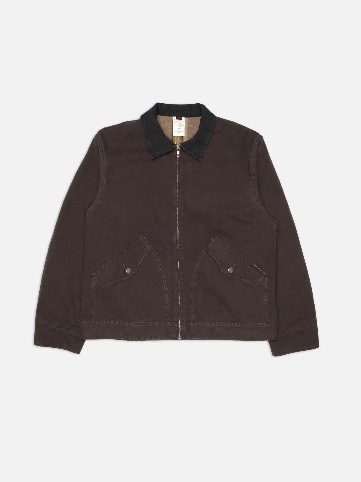 Nudie Blake Zip Jacket Duck Canvas - Dark Brown-Men's Jackets-Brooklyn-Vancouver-Yaletown-Canada