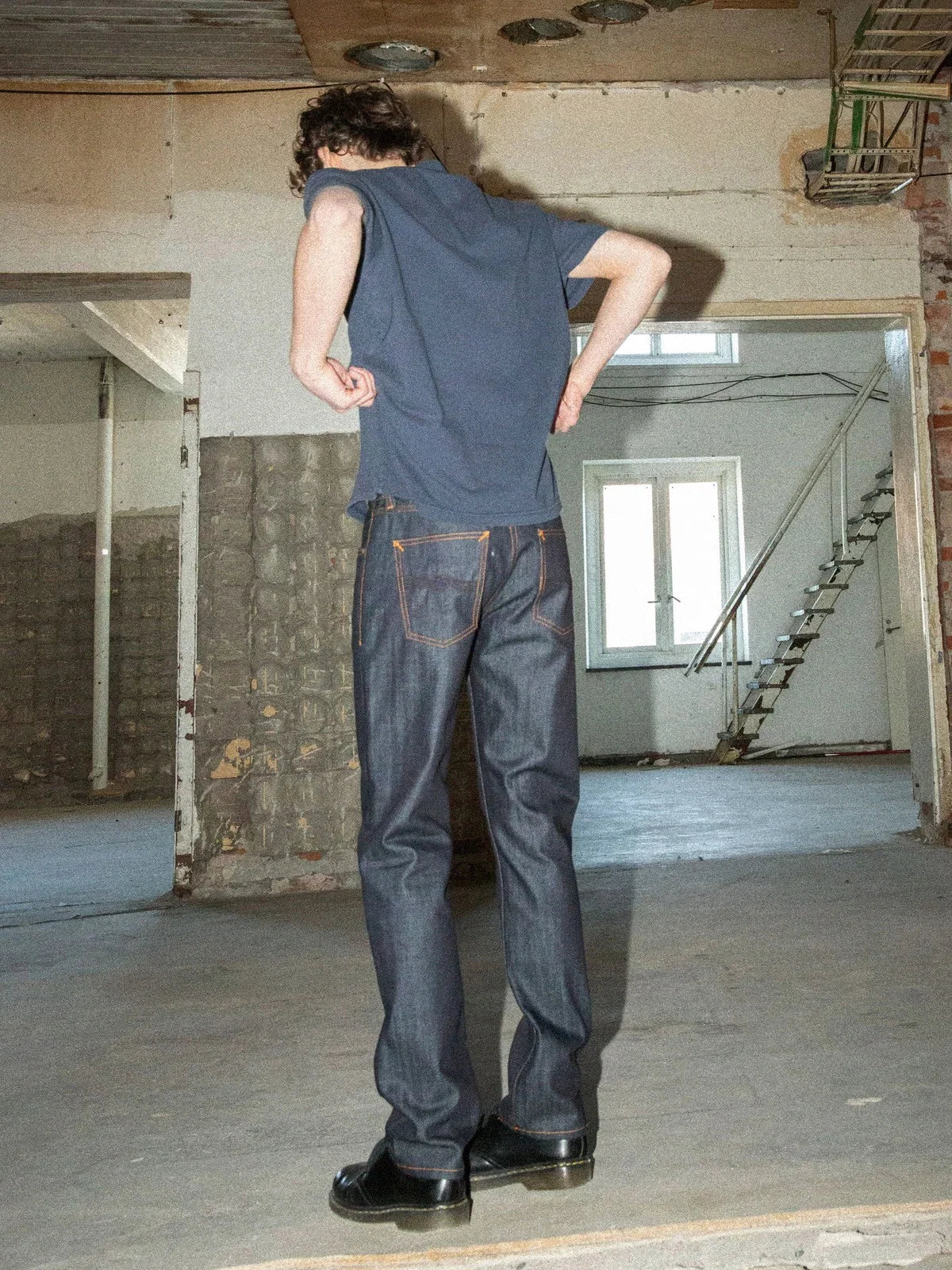 Nudie Gritty Jackson Blue Dry Two-Men's Denim-Brooklyn-Vancouver-Yaletown-Canada
