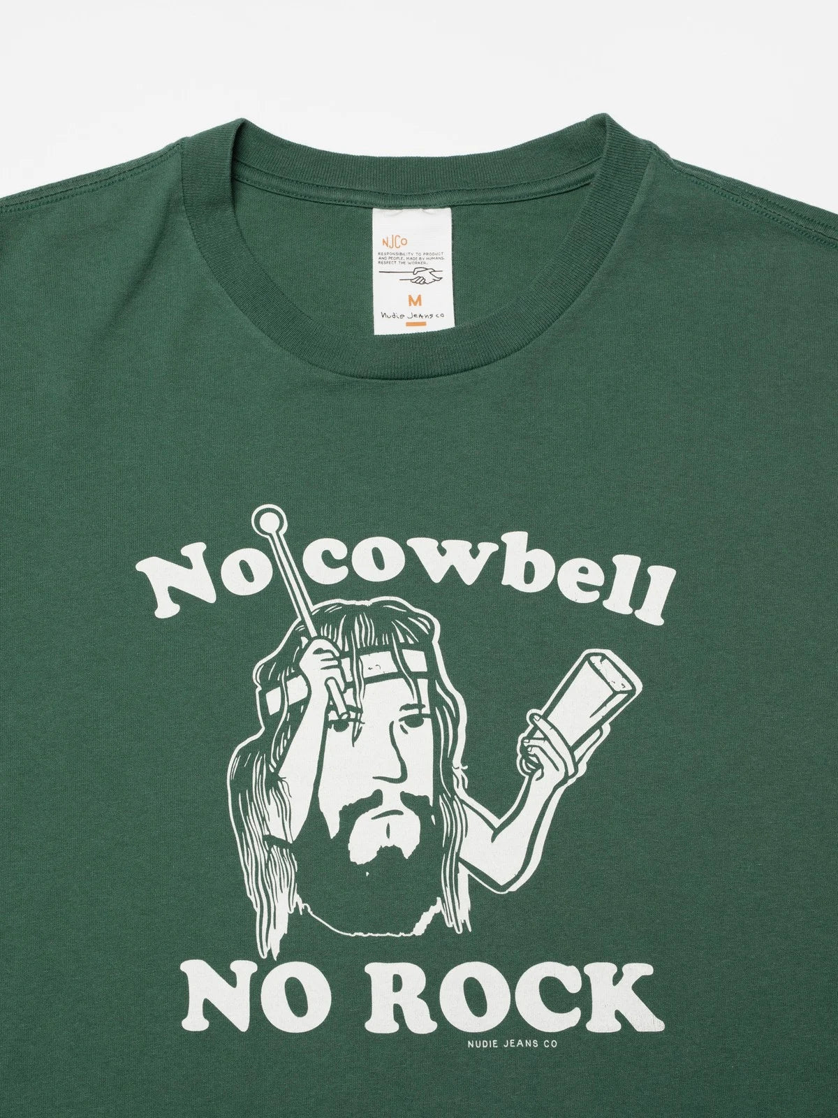 Nudie Roy Short T-Shirt Cowbell - Offwhite/Green-Men's T-Shirts-Brooklyn-Vancouver-Yaletown-Canada