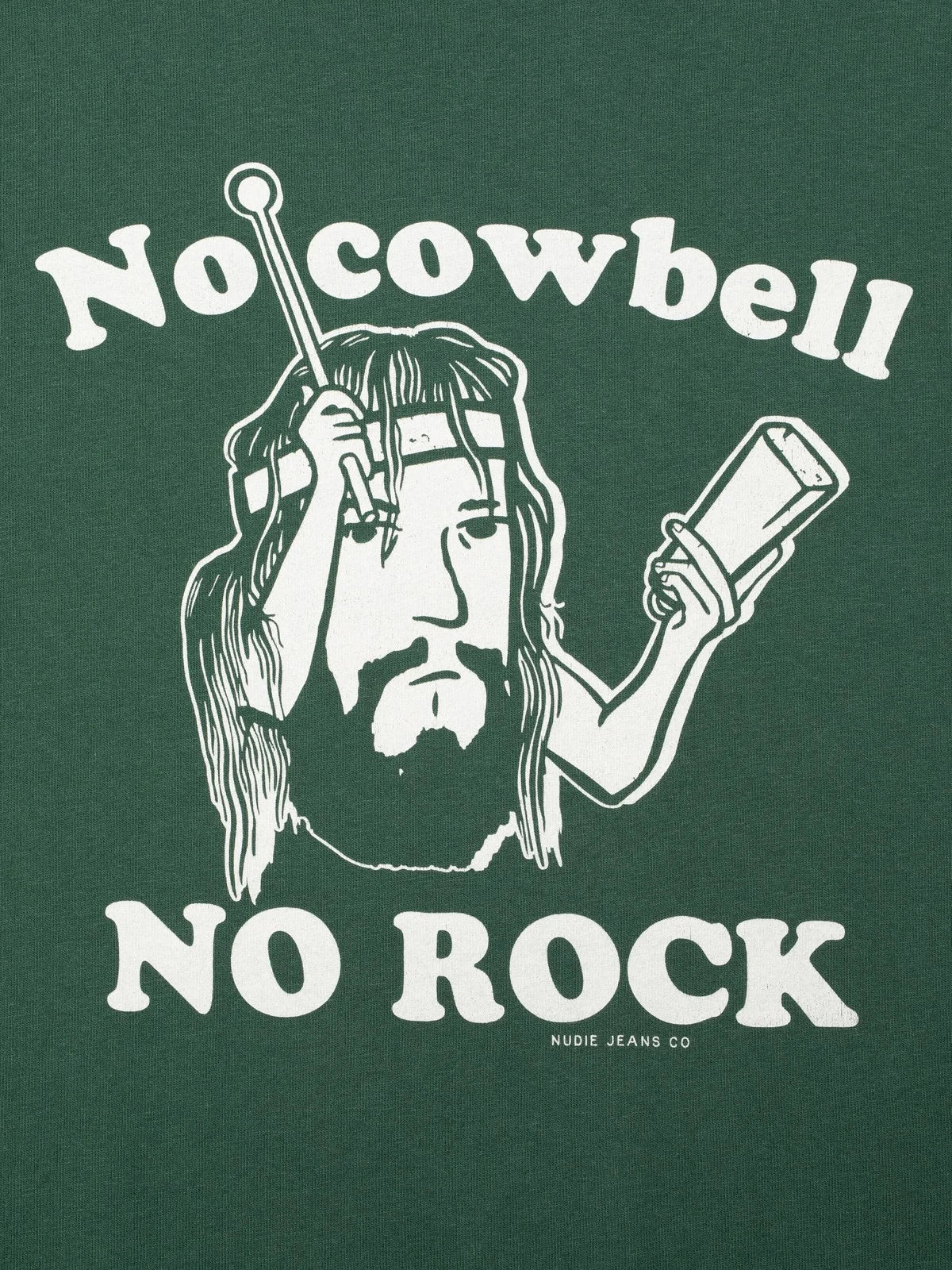 Nudie Roy Short T-Shirt Cowbell - Offwhite/Green-Men's T-Shirts-Brooklyn-Vancouver-Yaletown-Canada