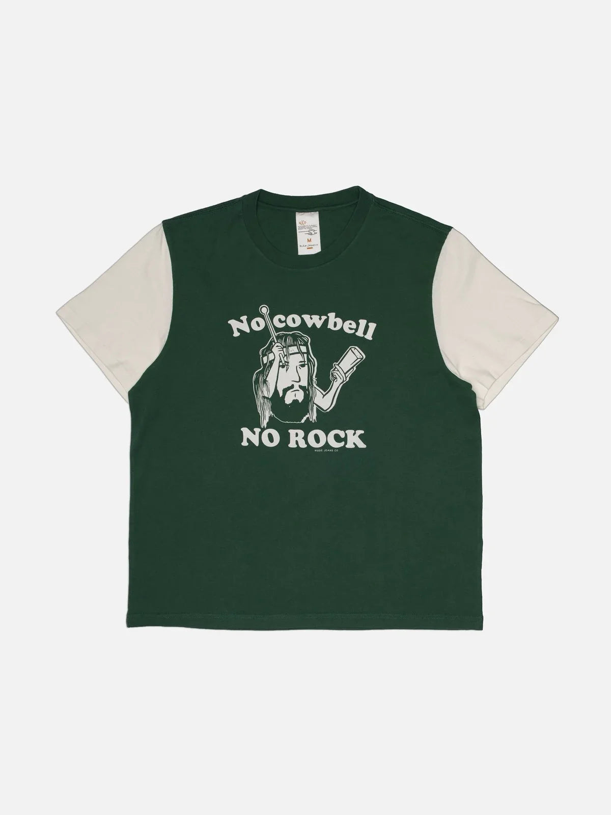 Nudie Roy Short T-Shirt Cowbell - Offwhite/Green-Men's T-Shirts-Brooklyn-Vancouver-Yaletown-Canada