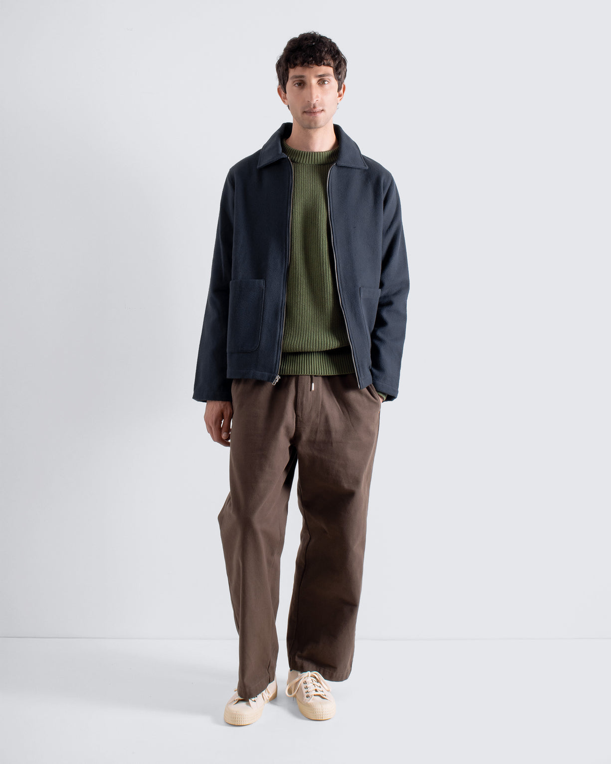 Far Afield Josef Jacket - Cotton Drill - Navy/Grey-Men&#39;s Jackets-Brooklyn-Vancouver-Yaletown-Canada