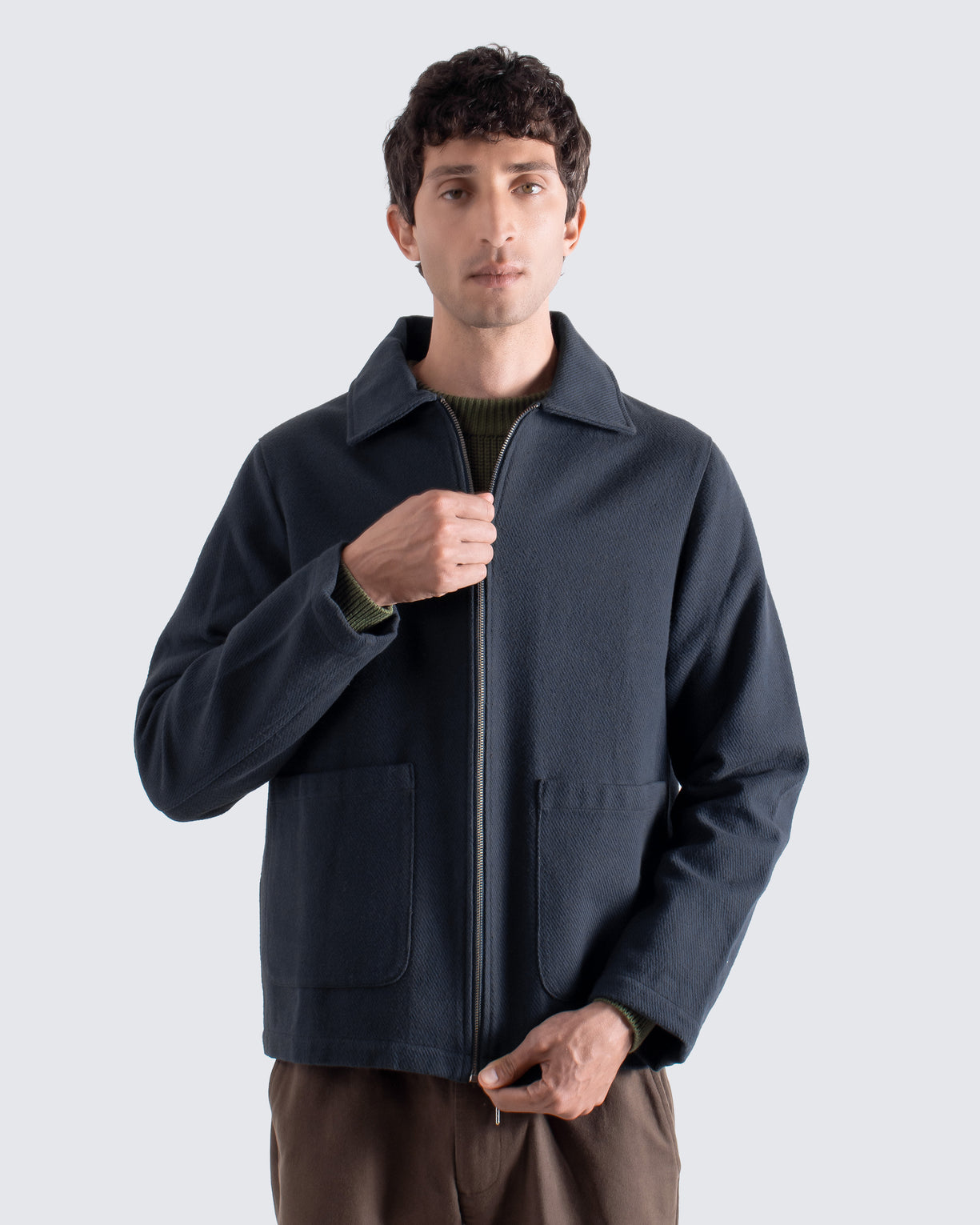 Far Afield Josef Jacket - Cotton Drill - Navy/Grey-Men's Jackets-Brooklyn-Vancouver-Yaletown-Canada