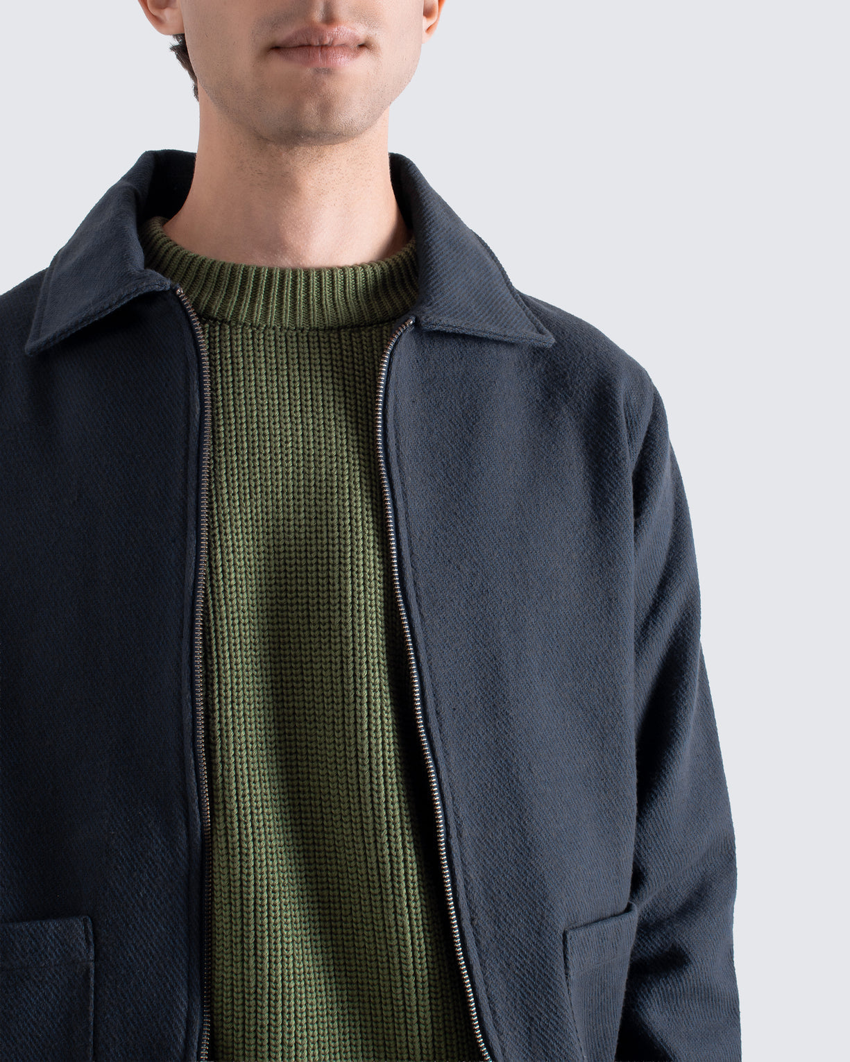 Far Afield Josef Jacket - Cotton Drill - Navy/Grey-Men&#39;s Jackets-Brooklyn-Vancouver-Yaletown-Canada
