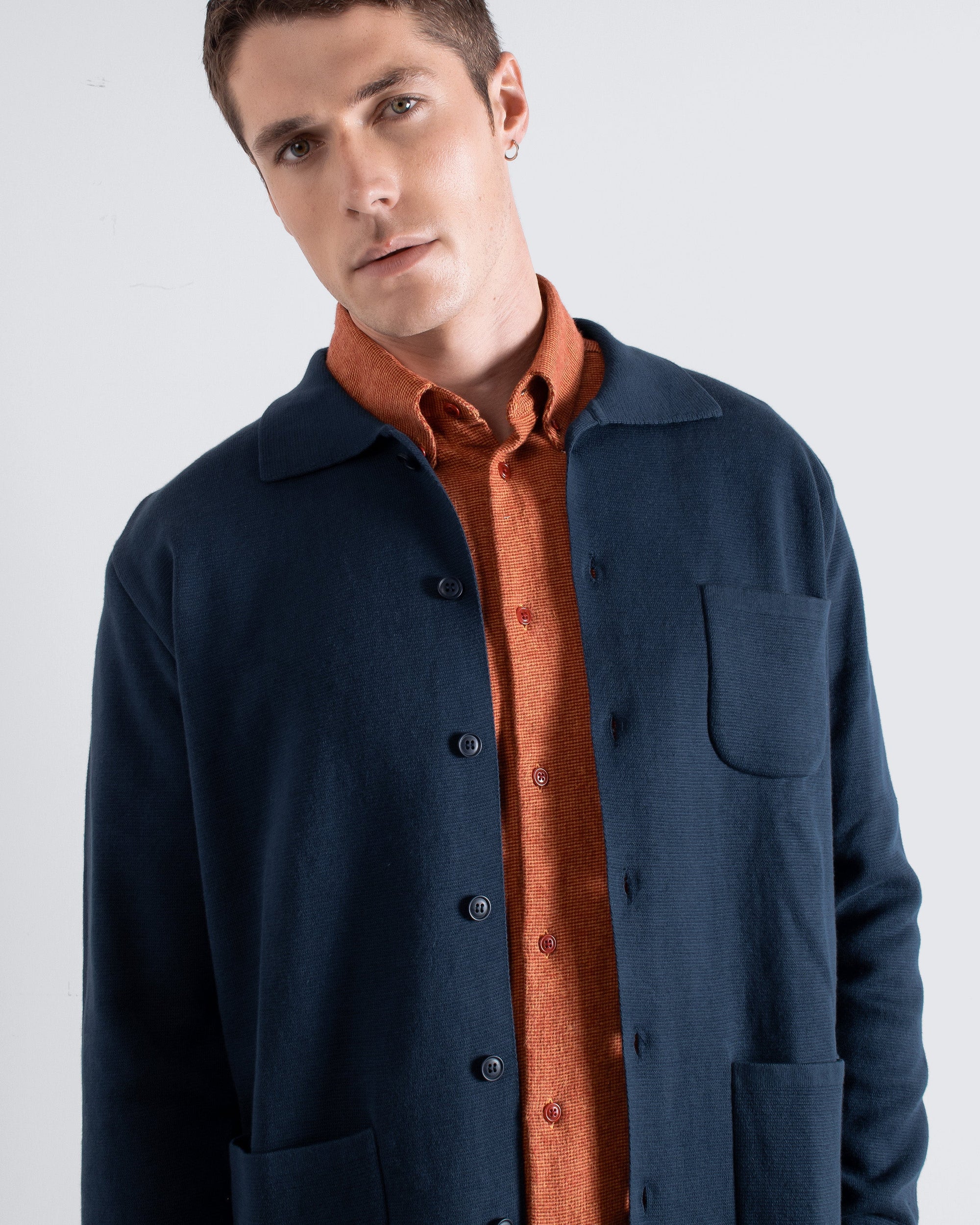 Far Afield Station Cardigan - Navy Iris-Men&#39;s Sweaters-Brooklyn-Vancouver-Yaletown-Canada