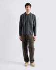 Far Afield Zigger Cardigan - Kuki Stripe - Grey Stripe Multi-Men's Sweaters-Brooklyn-Vancouver-Yaletown-Canada