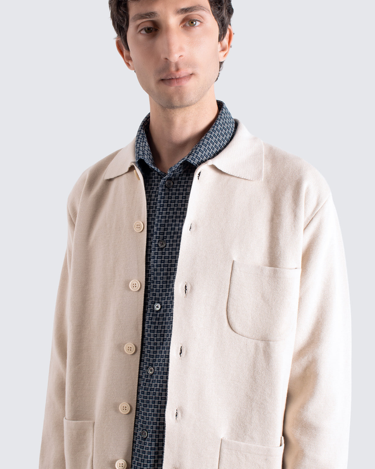 Far Afield Station Cardigan - Stone-Men&#39;s Sweaters-Brooklyn-Vancouver-Yaletown-Canada
