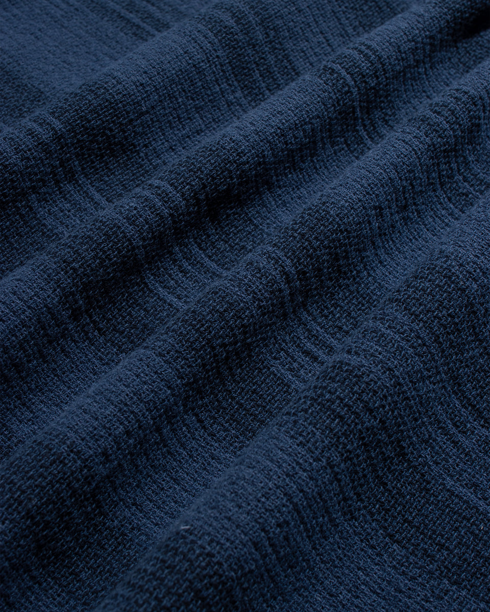Far Afield Selleck Shirt - Dobby Stripe - Blue/Navy-Men's Shirts-Brooklyn-Vancouver-Yaletown-Canada