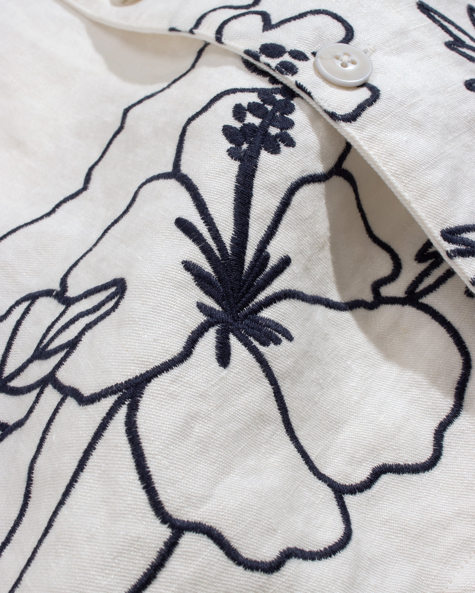 Far Afield Veloso Shirt - Embroidered Landscape - White-Men's Shirts-Brooklyn-Vancouver-Yaletown-Canada