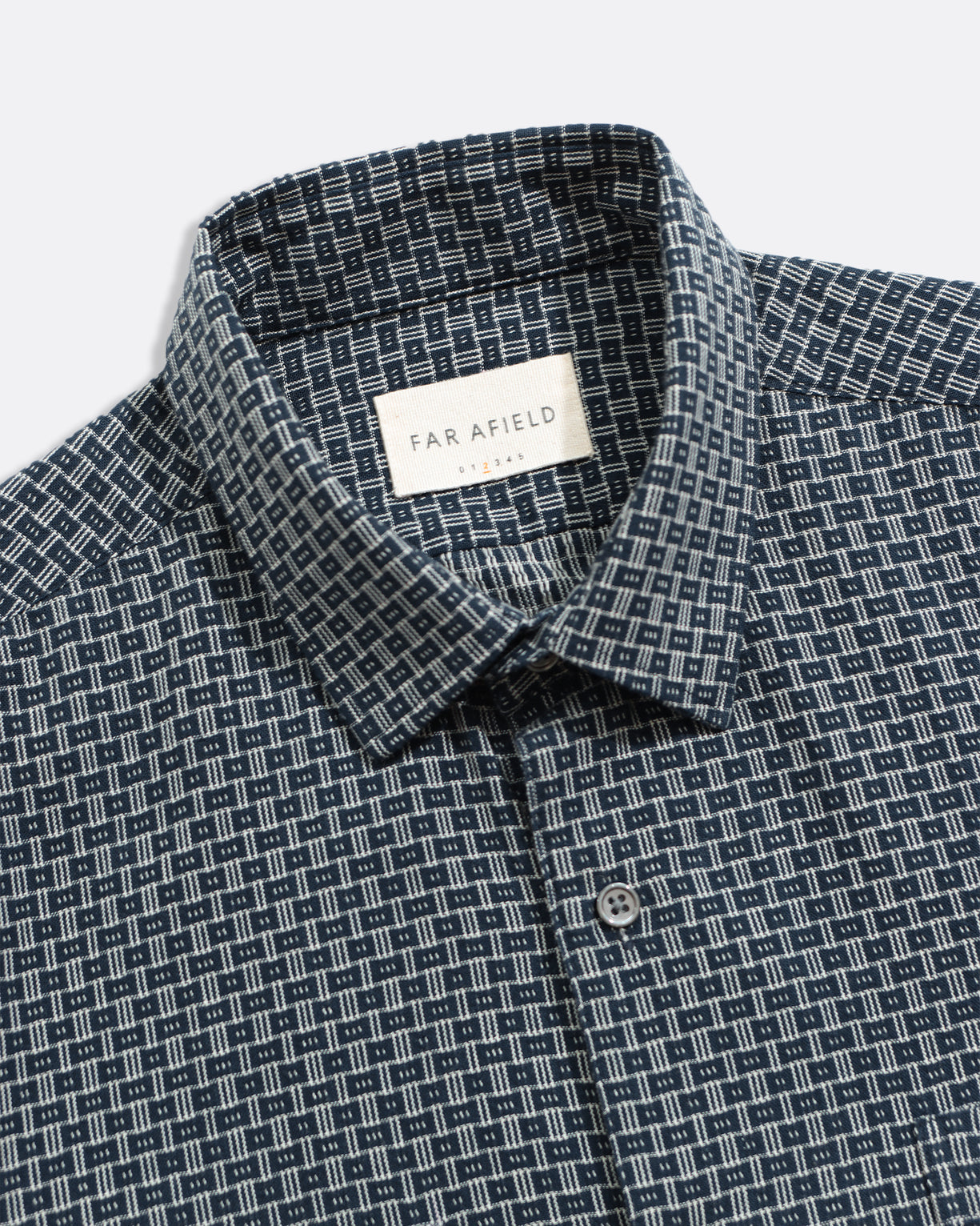 Far Afield Classic Two Pocket Shirt - Dobby Blocks - Navy/Stone-Men&#39;s Shirts-Brooklyn-Vancouver-Yaletown-Canada