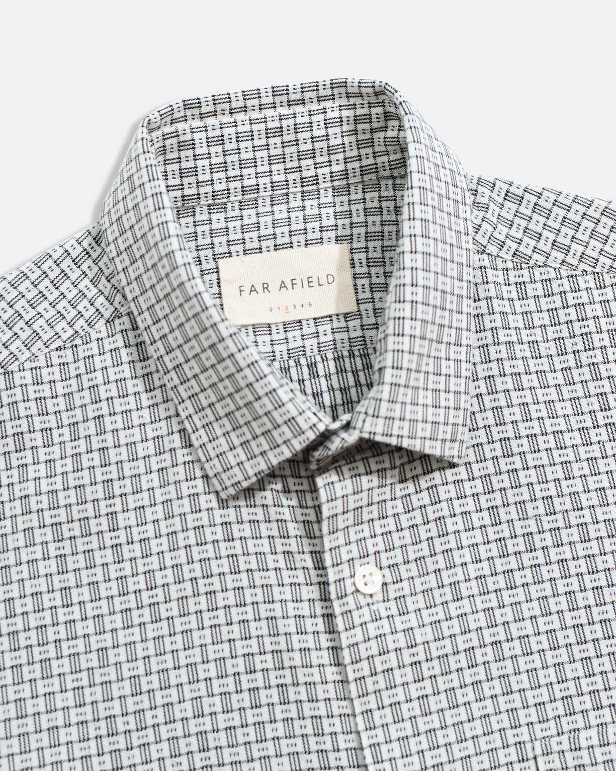 Far Afield Classic Two Pocket Shirt - Dobby Blocks - White/Grey-Men's Shirts-Brooklyn-Vancouver-Yaletown-Canada