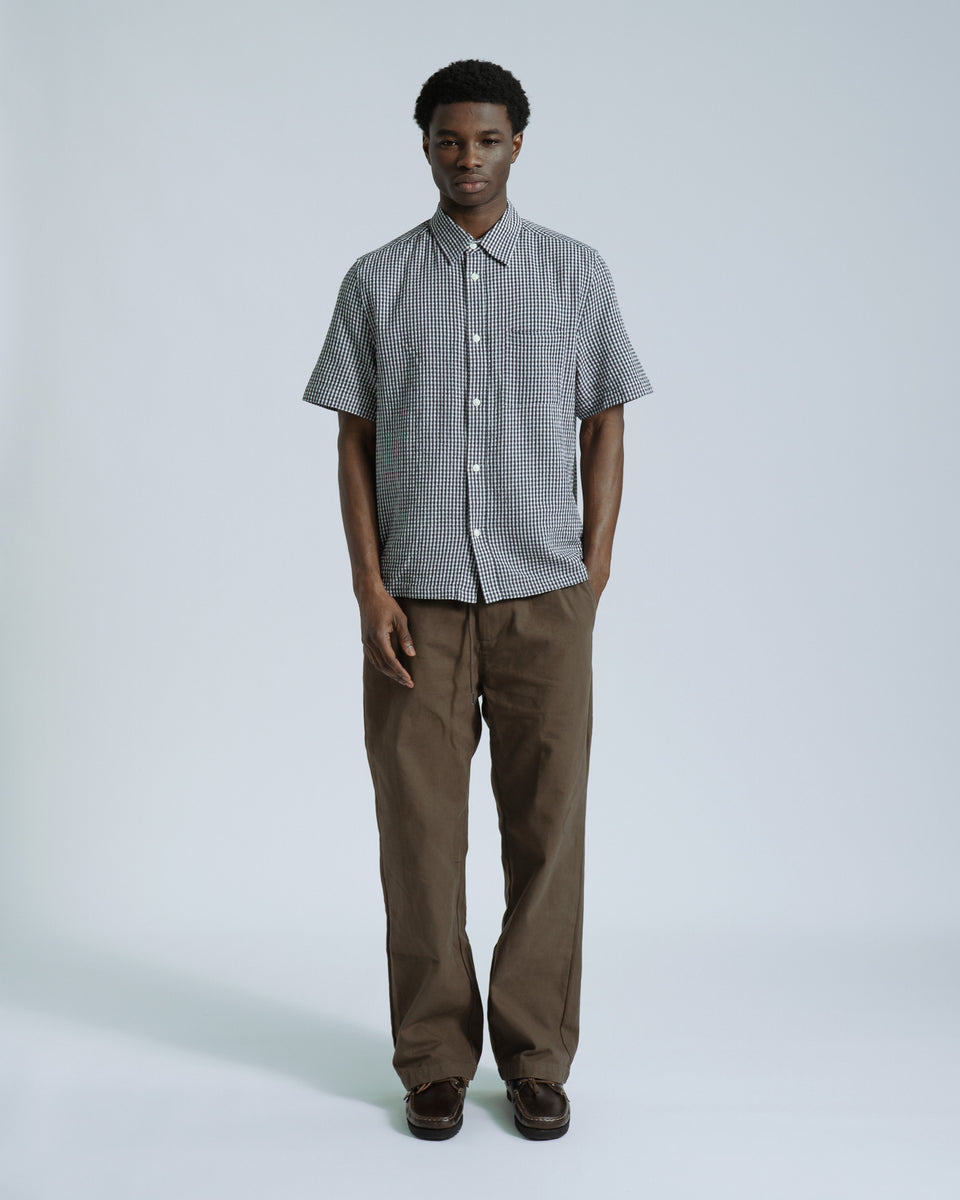Far Afield Costa Shirt - GinghamCheck-Navy-Men's Shirts-Brooklyn-Vancouver-Yaletown-Canada
