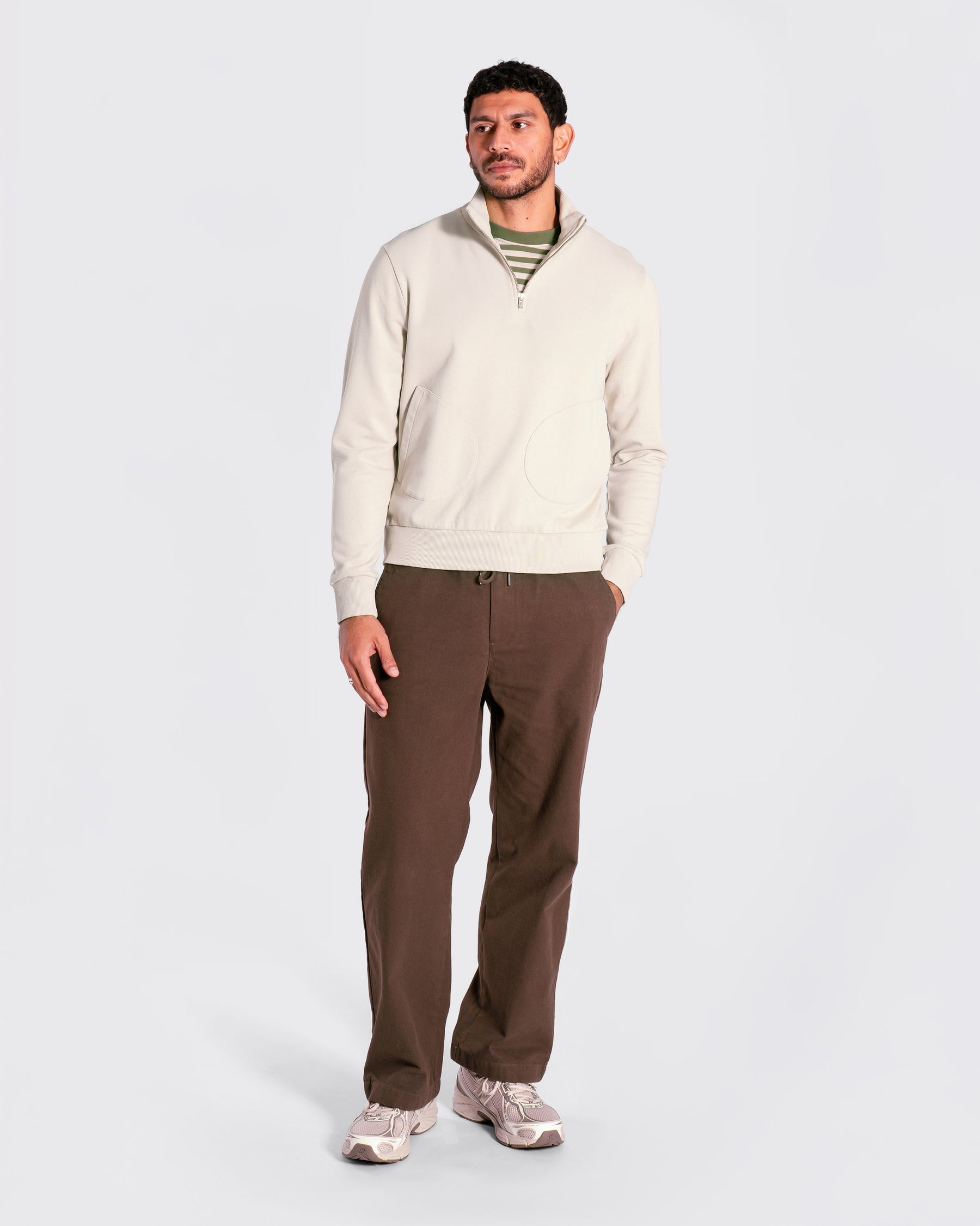 Far Afield Funnel Neck Sweatshirt - Sand-Men's Sweatshirts-Brooklyn-Vancouver-Yaletown-Canada