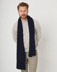Peregrine Porter Ribbed Scarf - Navy-Men's Accessories-Brooklyn-Vancouver-Yaletown-Canada