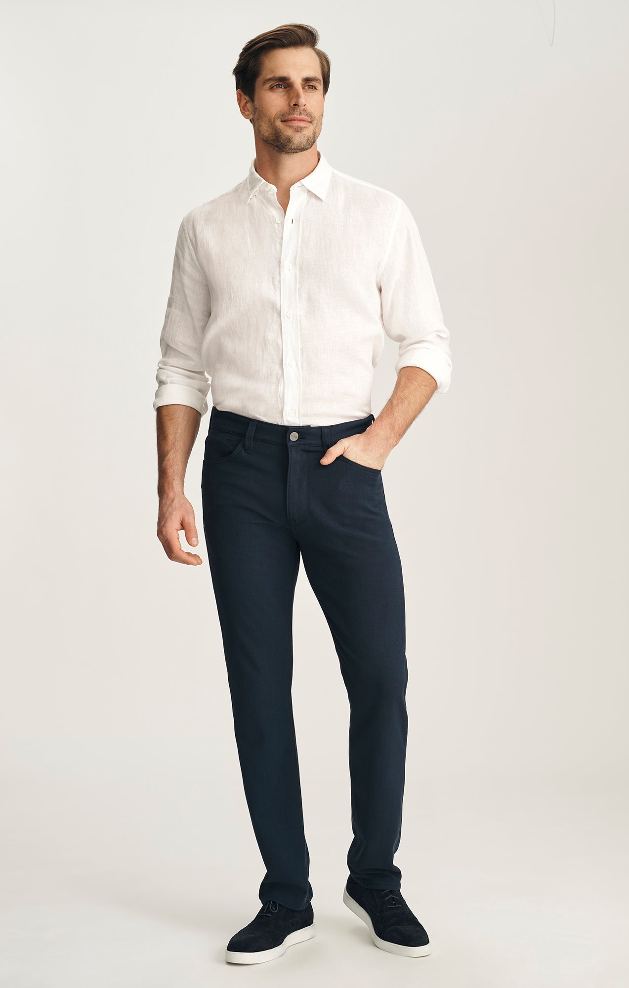 34 Heritage Linen Shirt White-Men's Shirts-Brooklyn-Vancouver-Yaletown-Canada