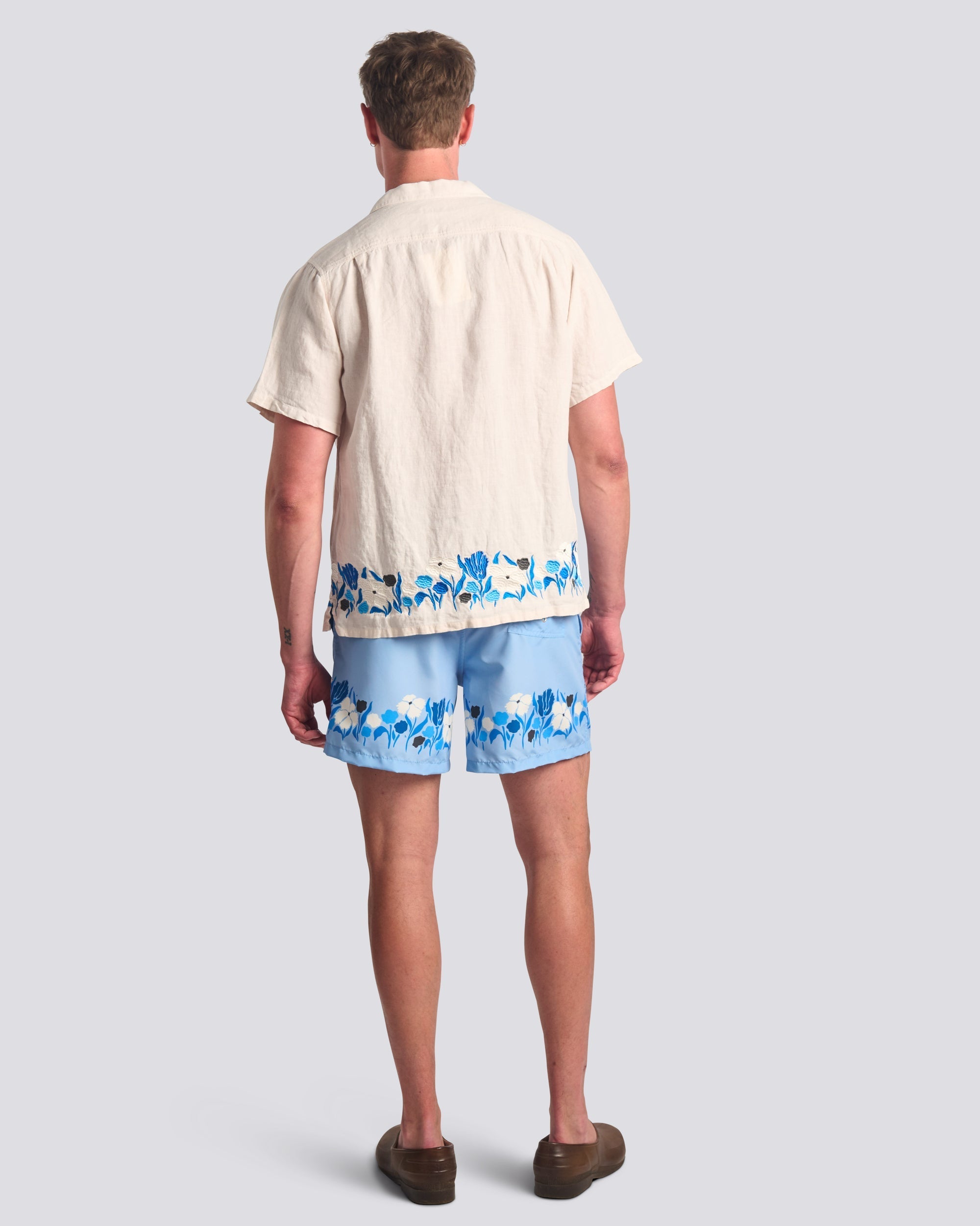 Bather Pearl Lawn Linen Camp Shirt - Natural-Men's Shirts-Brooklyn-Vancouver-Yaletown-Canada