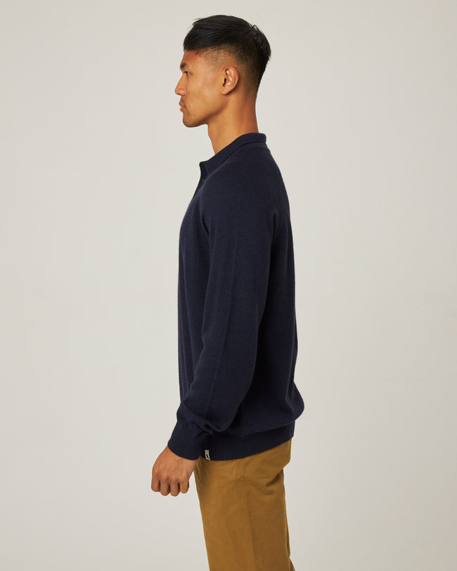 Peregrine Beauford Polo Shirt - Navy-Men&#39;s T-Shirts-Brooklyn-Vancouver-Yaletown-Canada