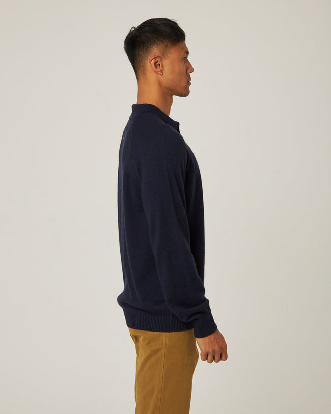 Peregrine Beauford Polo Shirt - Navy-Men&#39;s T-Shirts-Brooklyn-Vancouver-Yaletown-Canada