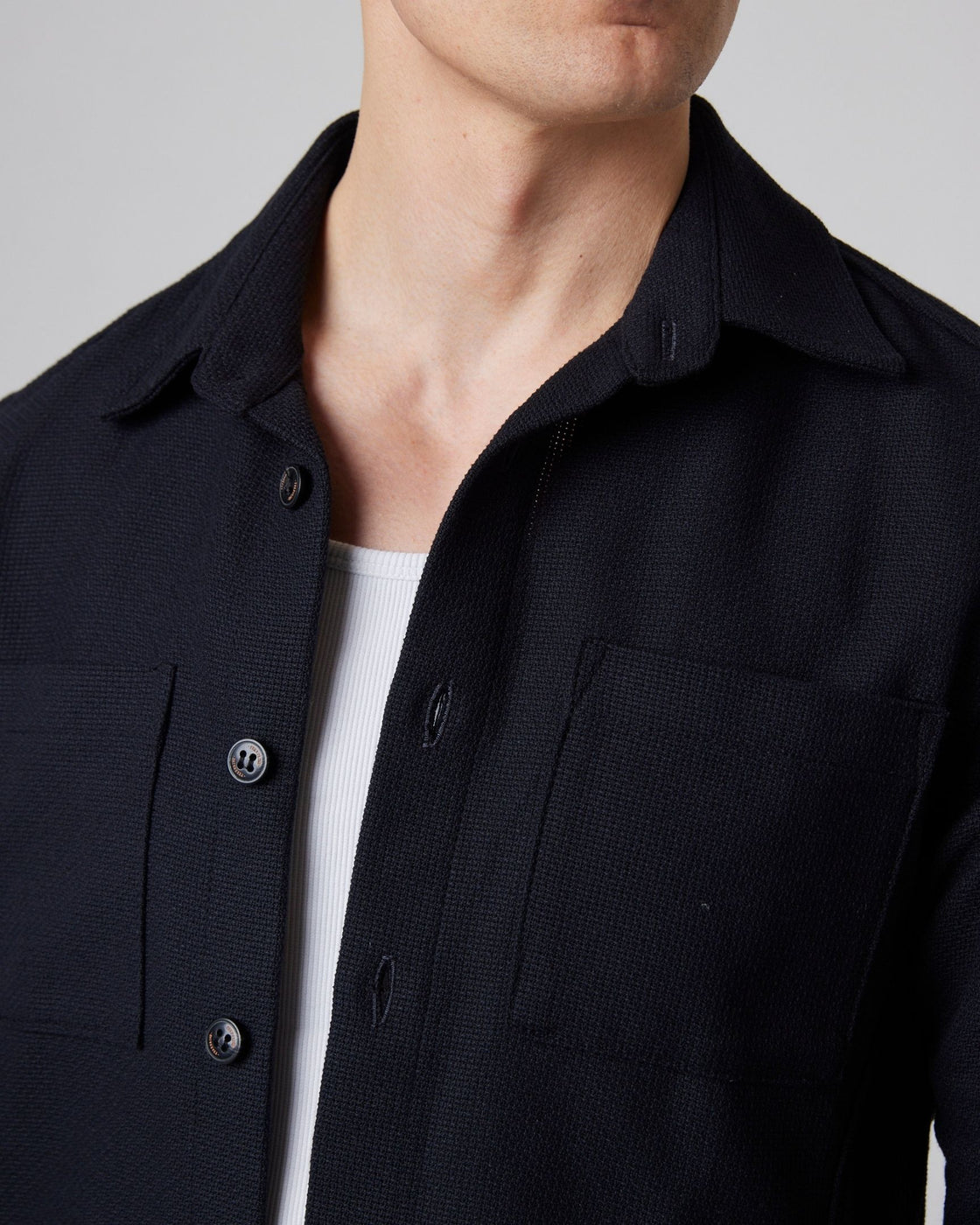 Peregrine Blunt Overshirt - Black-Men's Shirts-Brooklyn-Vancouver-Yaletown-Canada