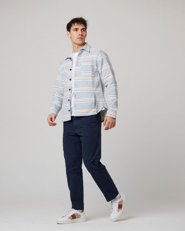 Peregrine Blunt Overshirt - River Stripe-Men's Shirts-Brooklyn-Vancouver-Yaletown-Canada