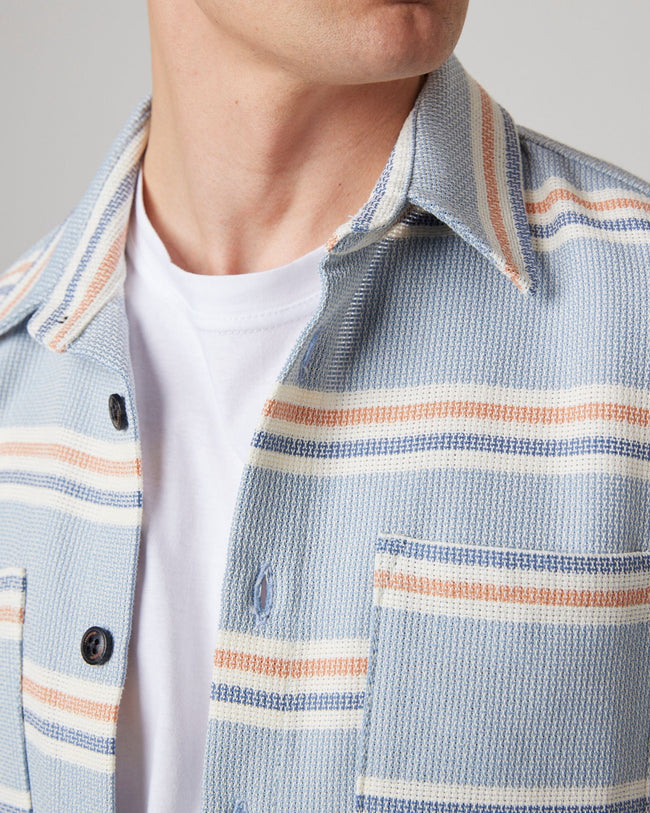 Peregrine Blunt Overshirt - River Stripe-Men's Shirts-Brooklyn-Vancouver-Yaletown-Canada