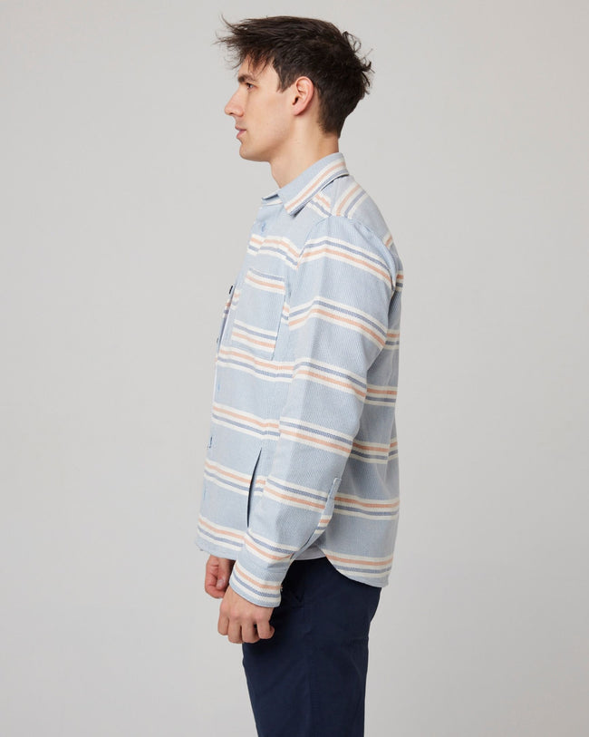 Peregrine Blunt Overshirt - River Stripe-Men's Shirts-Brooklyn-Vancouver-Yaletown-Canada