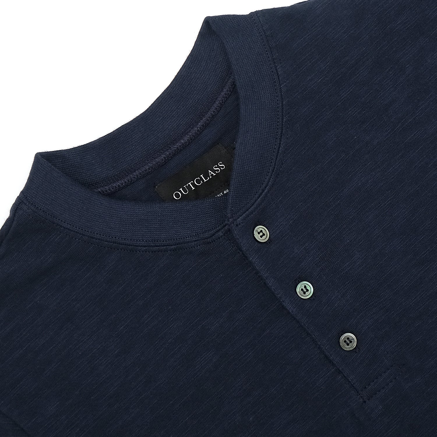 Outclass Double Slub L/S Henley - Navy-Men&#39;s T-Shirts-Brooklyn-Vancouver-Yaletown-Canada