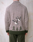 Outclass Zip Cardigan - Goose Motif-Men's Sweaters-Brooklyn-Vancouver-Yaletown-Canada