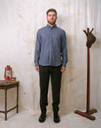 Outclass Flannel Classic Shirt - Indigo Houndstooth-Men's Shirts-Brooklyn-Vancouver-Yaletown-Canada